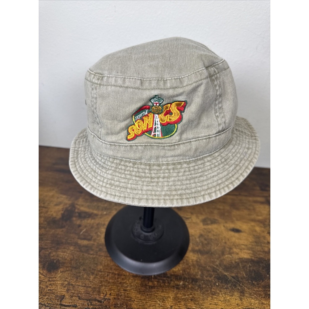Vintage Seattle Sonics Booney Bucket Hat Space Needle Logo Rare Official Merch